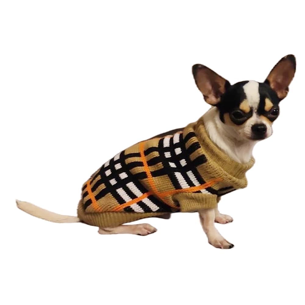 Small Dog & Cat Jumper, Knitted Sweater Pullover for Toy Breeds – Chihuahua, Teacup Poodle, Yorkie, Kitten, Soft Turtleneck, Autumn & Winter Pet Apparel, XXS