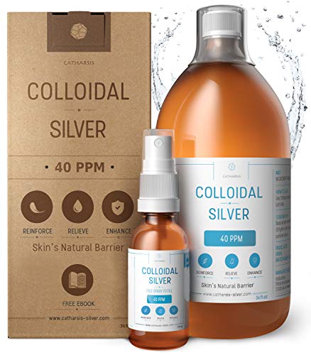 Premium 100% Natural Colloidal Silver 34oz 40 PPM+ Spray to Fill ✅Superior Concentration, Smaller Particles = Better Results ✅Certified by 3 Laboratories ✅We Proudly Manufacture our Product ✅Catharsis