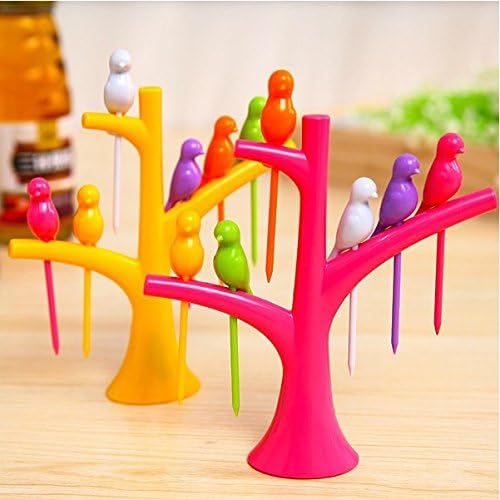 Dessert Fruit Fork Cutlery Set in Beautiful Decorative Bird Tree Design, Perfect for Lunch Dinner Buffet Catering Hosting Tea Party Events