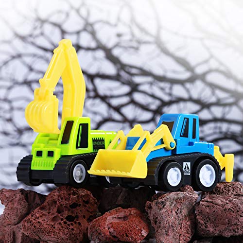 TOYMYTOY Pull Back Vehicles, 12-Pack Mini Construction Vehicles Race Car Toy Trucks for Kids Toddlers Boys Girls Pull Back and Go Car Toy Play Set