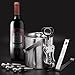 Sorbus Ice Bucket Wine Set — Deluxe 6 Piece Includes: Stainless Steel Double Walled Ice Bucket with Lid, Ice Tong, Bottle Opener, 3 Bottle Stoppers (Silver, Metal)