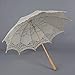 Artwedding Scallop Edge Embroidery Pure Cotton Lace Wedding Umbrella in Beige Onesize