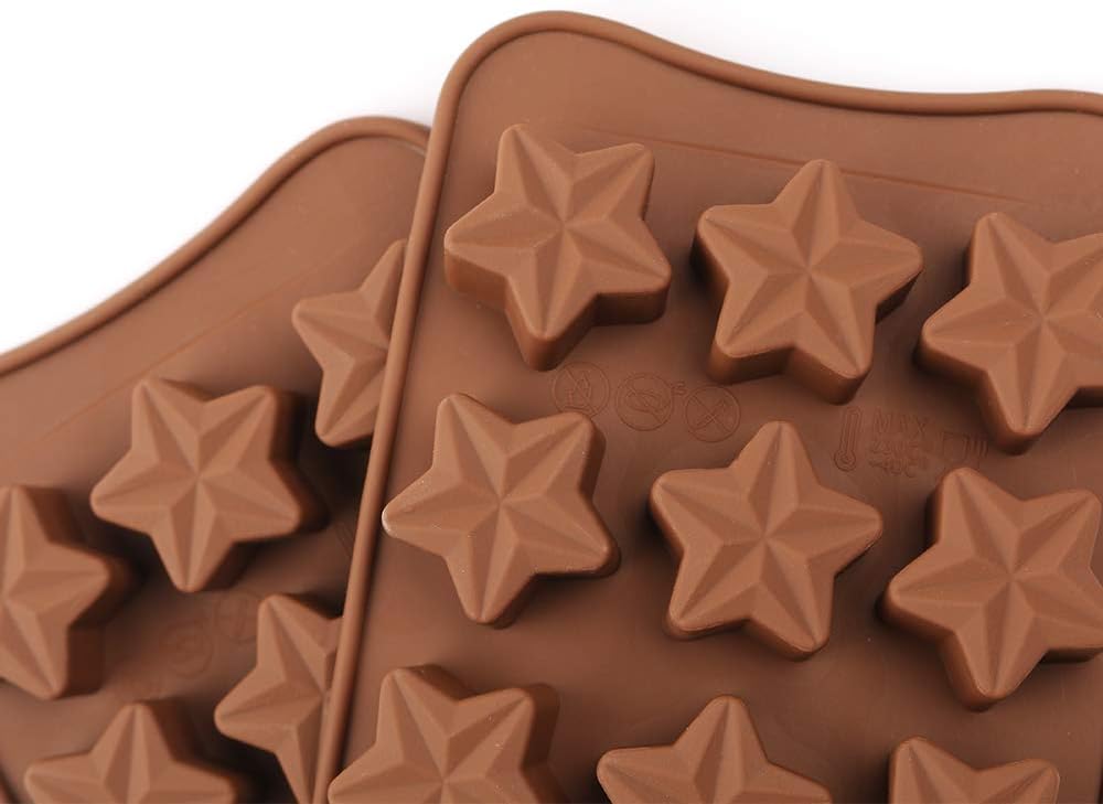homEdge 15-Cavity Star Shaped Chocolate Mold, Set of 4PCS Non Stick Food Grade Silicone Mold for Candy Chocolate Jelly Ice Cube - Image 5