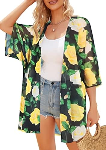 Kimonos Cardigans for Women Casual Flowers Basic Shirts Summer