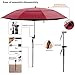Beach Umbrella, Portable Outdoor Sun Umbrellas, 100% Antiultraviolet, 100% Waterproof, 360° Tilt,Red wine