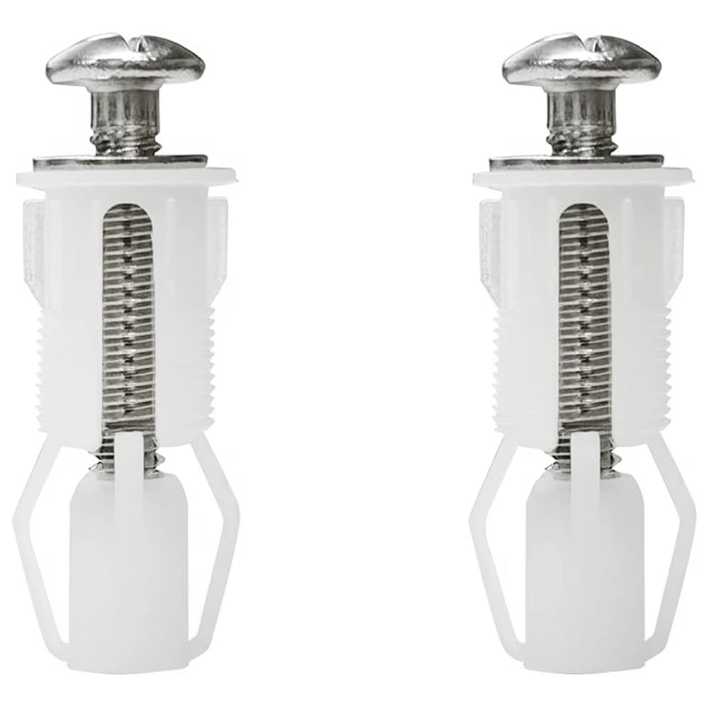 GOIYZTTR Stainless Steel Toilet Lid Screws for Toilet Seat, Pack of 2 Toilet Lid Attachment Universal, Toilet Seat Screws for Toilet Seat Repair (White)