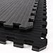 IncStores - Tatami Foam Tiles (Black/Grey, 4 Tiles) - Extra Thick mats Perfect for Martial Arts, MMA, Lightweight Home Gyms, p90x, Gymnastics, Yoga, Cardio, Aerobic, and Exercises
