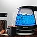 Ovente 1.5L BPA-Free Glass Electric Kettle, Fast Heating with Auto Shut-Off and Boil-Dry Protection, Cordless, LED Light Indicator, Black (KG83B) (Renewed)