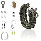 The Friendly Swede Multi Functional Paracord Bracelet Survival Kit (Army Green with Black line)