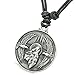 BestAmulets Amulet Howling Wolf Eagles Wild Moon Powers Charm Leather Pendant Necklace