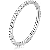 HONGRUI Valentine Thin Band Eternity Rings Gold Plating Cubic Zirconia Egagement 1.4mm Rings Wedding Anniversary Christmas Stackable Ring For Women jewelry Gifts