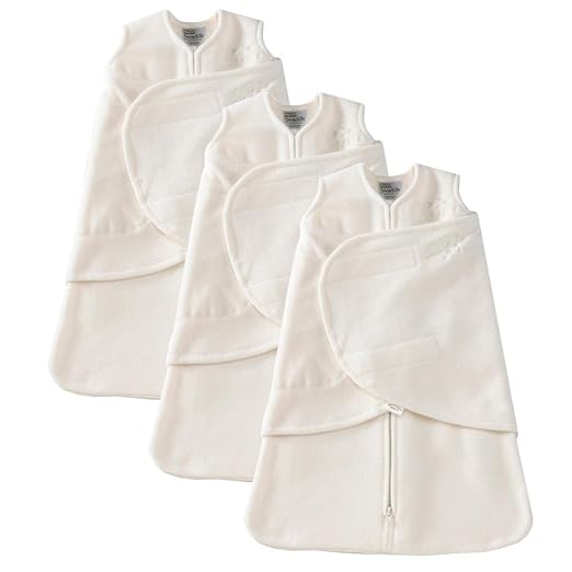 HALO SleepSack MicroFleece Swaddle, 3 Pack Cream