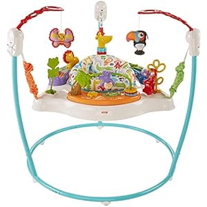 Fisher-Price Baby Bouncer Animal Activity Jumperoo With Music Lights Sounds And Developmental Toys For Infants