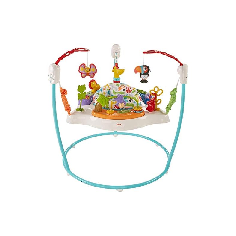 Fisher-Price Baby Bouncer Animal Activity Jumperoo With Music Lights Sounds And Developmental Toys For Infants