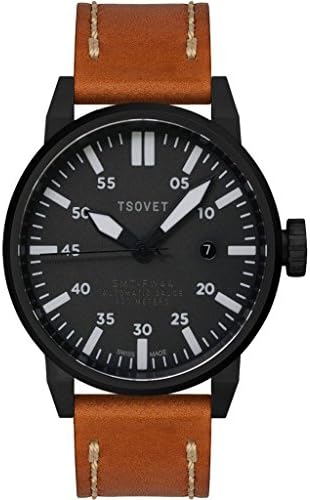 Tsovet SMT-FW44 Black & Grey Automatic Watch | Tan