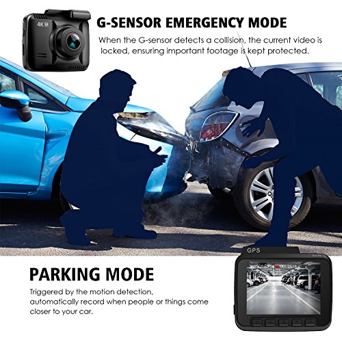 Lifechaser Dual Dash Cam Car Camera 4K UHD WIFI GPS Night Vision 150° with Front and Rear Camera, 2.4" LCD, Parking Mode, Time Lapse, WDR, G-Sensor, Loop Recording for Cars, Trucks - Thumbnail 7