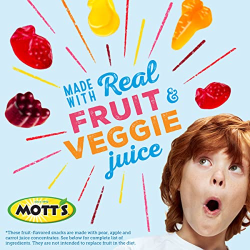 Mott's Fruit Flavored Snacks, Assorted Fruit, Pouches, 0.8 oz, 22 ct