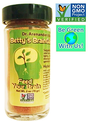 Organic Brain Health Food – Ayur Vedic Indian Curry Seasoning – Unique 27 Organic, nonGMO Spices & Herbs – Betty's BRAINGAIN Miracle Spice – Satisfy ALL Six Tastes! Delicious!
