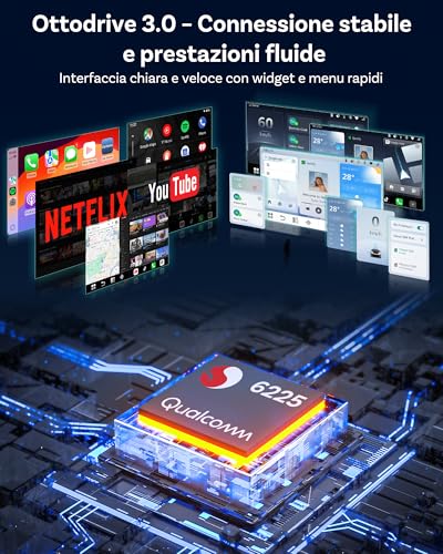 Ottocast P3 Pro Adattatore CarPlay e Android Auto Wireless | Android 13, Wireless CarPlay, Plug & Play, Compatibile Auto, Android Auto