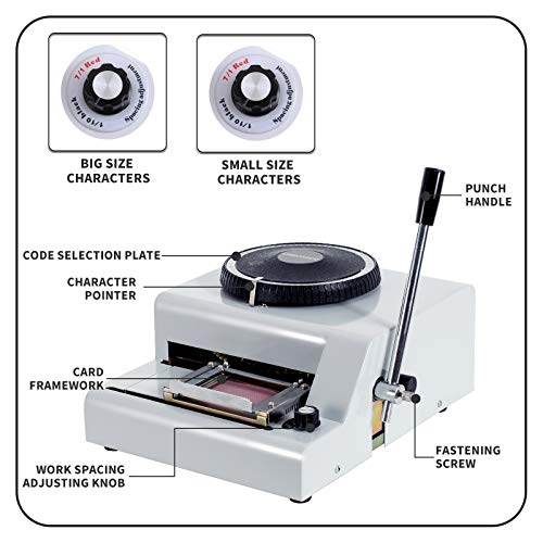 Embossing Machine 66 Characters Card Embosser Printer Gift Card Credit ID PVC Card Embosser Stamping Machine Manual Embosser Machine - Thumbnail 5