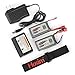 Hosim RC Cars Replacement Battery, 2 Packs 7.4V 2000mAh Li-Po Rechargeable Battery & 1 Pack 2S Lipo Balance Charger 9125 Truggy Trucks Accessory Supplies with Deans Plug for RC Car Boat Truck