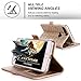 iPhone 7 Plus Case, iPhone 7 Plus Wallet Case, WWW [ Mirror Series] RFID-Resisting PU Leather Case Kickstand Flip Case with Card Slots and Mirror for Apple iPhone 7 Plus Gold