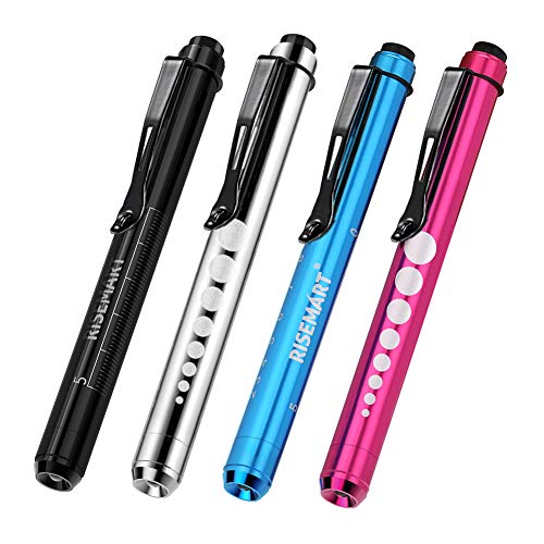 RISEMART Medical Pen Lights with Pupil Gauge for Nurses Doctors