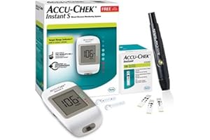 Accu-Chek Instant S Glucometer with Free Test Strips, 10 Count (White)