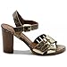 Ollio Womens Double Buckle Metallic High Heel Sandal