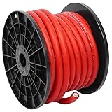 Rockville R0G50RED 0 Gauge 50 Foot Spool Red Car Amp Power+Ground Wire Cable