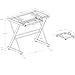 Walker Edison Modern Small Metal and Glass Computer Gaming with Under Desk Keyboard Tray Black Home Office Desk, 31 inch