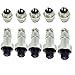 Lsgoodcare 10Pairs GX12-4Pin Aviation Connector Thread Male Female Kit, 12MM GX12 4 Pin Metal Aviation Panel Wire Socket 5A with 10Pcs Aviation Cap ﻿