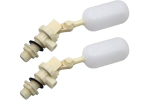 MINYULUA Float Valve 1/2 Inch Adjustable Float Valve Plastic Water Filter Float Ball Valve Water Tank Automatic Fill Feed Humidifier Tank Pond Shut Off Water Float Ball Valve（Pack of 2） Yellow