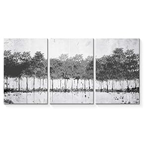 Wall26-3 Plane Canvas Wall Art-Abstract Oil Painting Tree Forest-Giclee Painting Wall Bedroom Living House Decoration Home Art - 16"x24" x 3 Panels