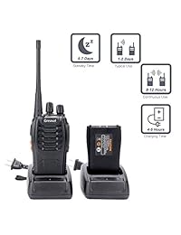 Greaval Walkie Talkies 2 4 6 10 Pack de radio de 2 vías de largo alcance 16 CH de dos vías (negro)