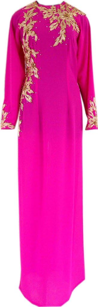 Udesignwecustomize Vietnamese Dress Ao Dai Floral Embroidery Chiffon Fuchsia