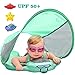 Mambobaby Float with Canopy Size Improved Non Inflatable Infant Baby Pool Float Smart Mambo Float Swim Trainer Add Tail Baby Swim Float Mambo Baby Float Solid Air Free Water Waist Swimming Ring