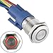 APIELE 16mm Latching Push Button Switch 12V On Off Stainless Steel with LED Angel Eye Head for 0.63