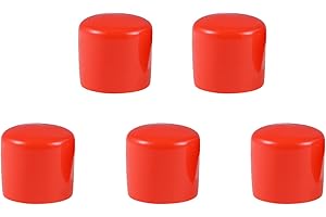 DMiotech 5 Pack 1 1/4" ID Red Screw Thread Protectors Rubber End Caps Bolt Covers for Screw Bolt Furniture Pipe