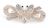 Yeshan Vintage Jewelry Rhinestone and Crystal beaded Butterfly Design Hair Barrette Clip for Beauty Tool