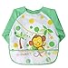 MOMLOVES - Waterproof Sleeved Bib,Infant Toddler Baby Waterproof Bib,6-36 Months (Orange(Lions)+Green(Monkey))