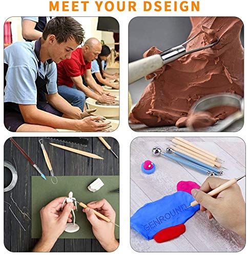 Tweal Polymer Clay Werkzeug,24 Stück Polymer Ton Werkzeug Modellierwerkzeuge Set Keramik Werkzeug Skulptur Kit für Anfänger,Profis und Künstler für Tonkeramik,Skulptur,Basteln – Bild 8