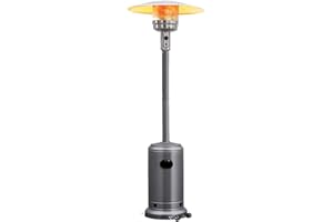 Giantex Patio Heaters for Outdoor Use, 48000 BTU Propane Outdoor Heaters with Wheels, Outdoor Heat Lamp with Trip-over Protec
