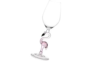 Adorainbow Flamingo-Shaped Pink Frosted Glass Wine Glass 330ml Stemmed Goblet for Red White Wine Parties