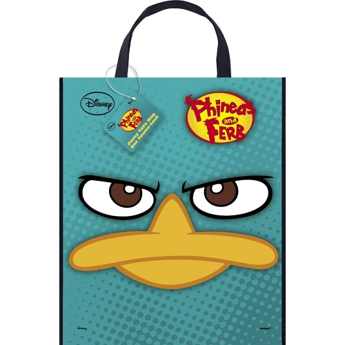 Large Plastic Phineas and Ferb Goodie Bag, 13" x 11"
