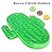ThinkMax Inflatable Pool Float Raft for Adults and Kids, Giant 73 Inch Cactus Pool Lounge Toy for Summer Swim Party with Bonus 3 Drink Holders