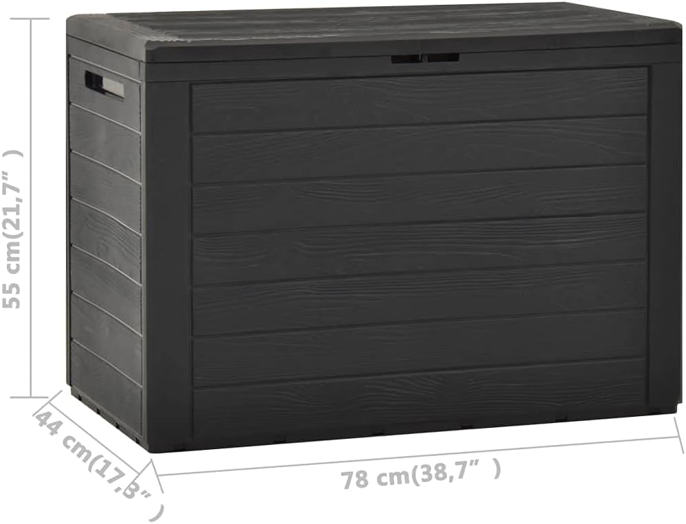 POCREATION 38.7'' x 17.3'' x 21.7'' 50 Gallons Garden Storage Box, Resin Deck Box Container Outdoor Pool Patio Furniture for Pool Accessories, and Storage for Outdoor Toys (Black): Home & Kitchen
