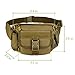 Multi functional Waist Pack, WOTOW Military Single Shoulder Hip Belt Bag Fanny Packs Water Resistant Waist Bag Pouch Hiking Climbing Outdoor Bumbag with Water Bottle Pocket Holder (Brown)