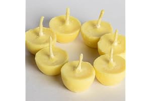 ATCUSA DesiGhee Diya Wicks Pack of 10 | 60min Burning Time | Wax Free ghee Diya for puja | for Prayers in Temple Church Gurudwara | (Ghee Wicks Pack of 10)