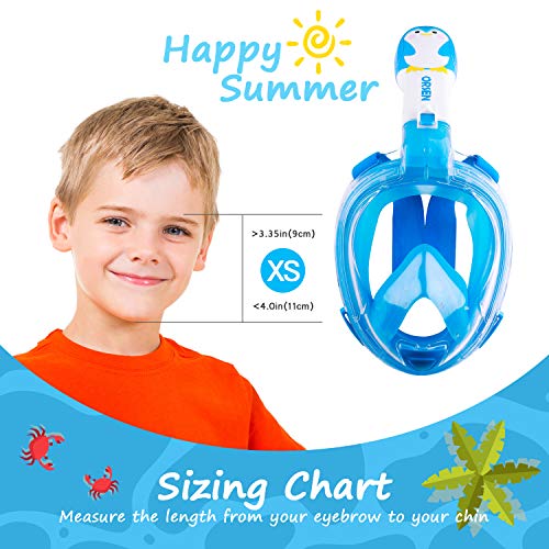 Orsen Full Face Snorkel Mask, World's First CO2 Standard Snorkel Mask, SGS Approved, 180